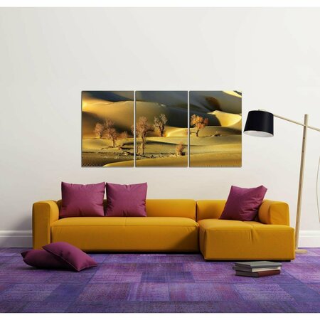 WORK-OF-ART 3-Pc Golden Dessert Wrapped Canvas Wall Art Print - Brown, Gold & Yellow - 27.5 x 60 x 0 .875 in. WO2827418